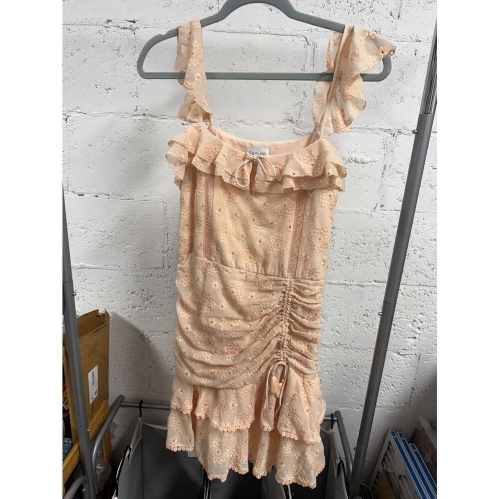 SAYLOR Ruffled Eyelet Sundress in Blush Peach - NWOT - SIze Small